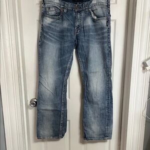 Men's Silver Bootcut 38x34 Blue Jeans